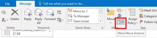 More Move Actions button within the Move section at the top