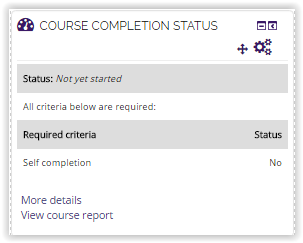 course completion status block