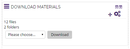 The download materials block