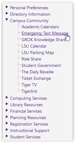 Emergency Test Message link