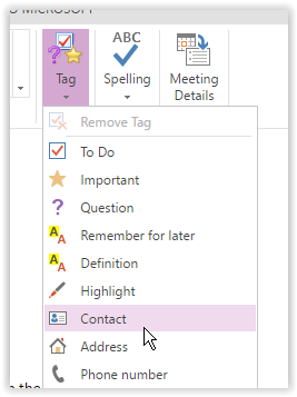 list of OneNote Tags