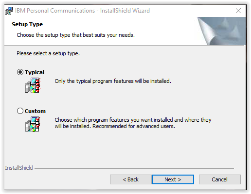 choosing IBM setup type 