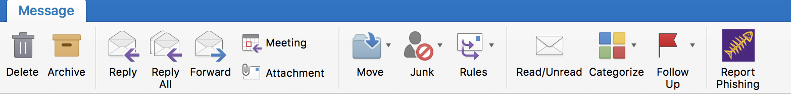 Report phishing button in outlook