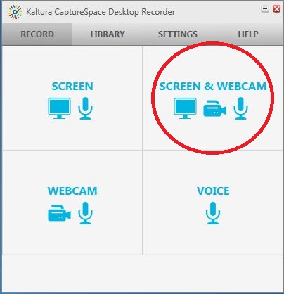 capturespace record screen and webcam button