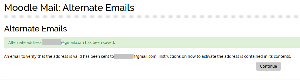 verification email sent