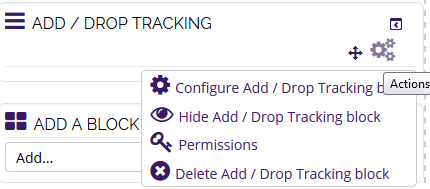 add drop tracking delete button