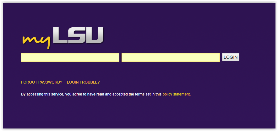 logging in to myLSU