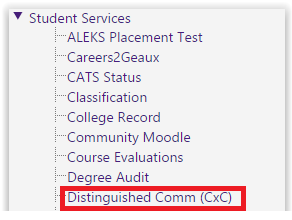 Distinguished Comm CxC option