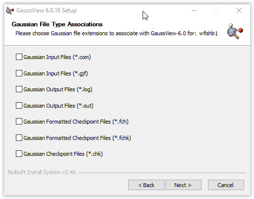 choosing gaussian file type extensions