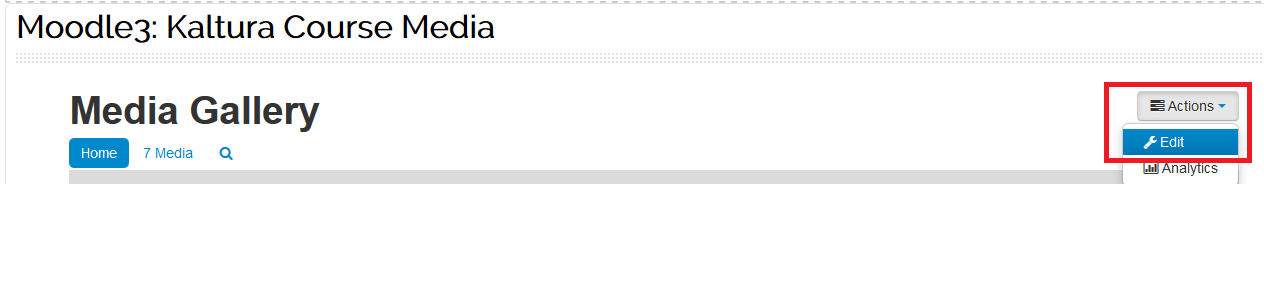 Actions button with Edit selected