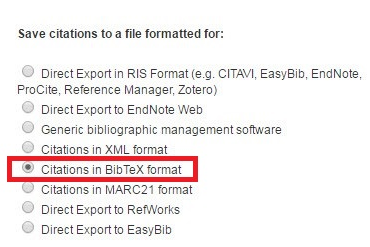 BibTeX format option