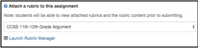 Launch Rubric Manager window.