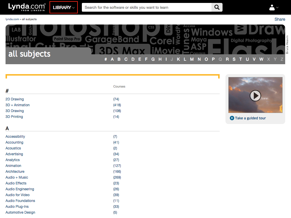 All Subjects page