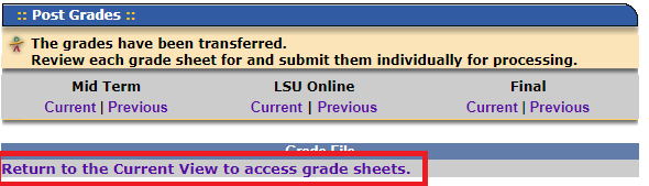 Select Return to current view