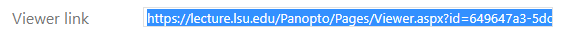 copying viewing url in panopto