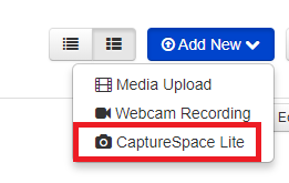 "Add new" button; CaptureSpace Lite