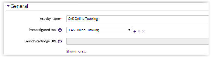 CAS general settings