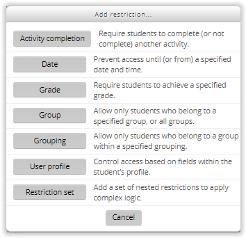 restrictions list