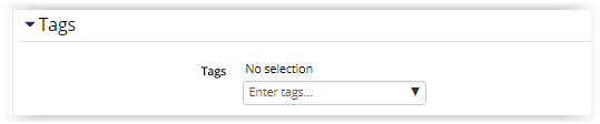 Tags settings