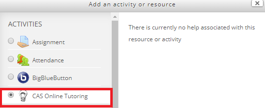 CAS online tutoring