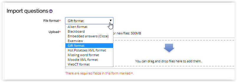 importing question to lesson