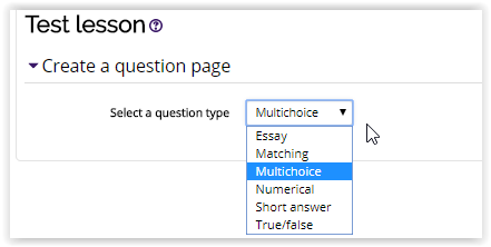 question pages types