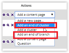 ending a cluster or a branch