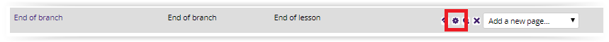 settings button on lesson content