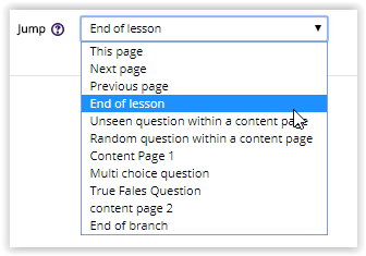 end of lesson jump option