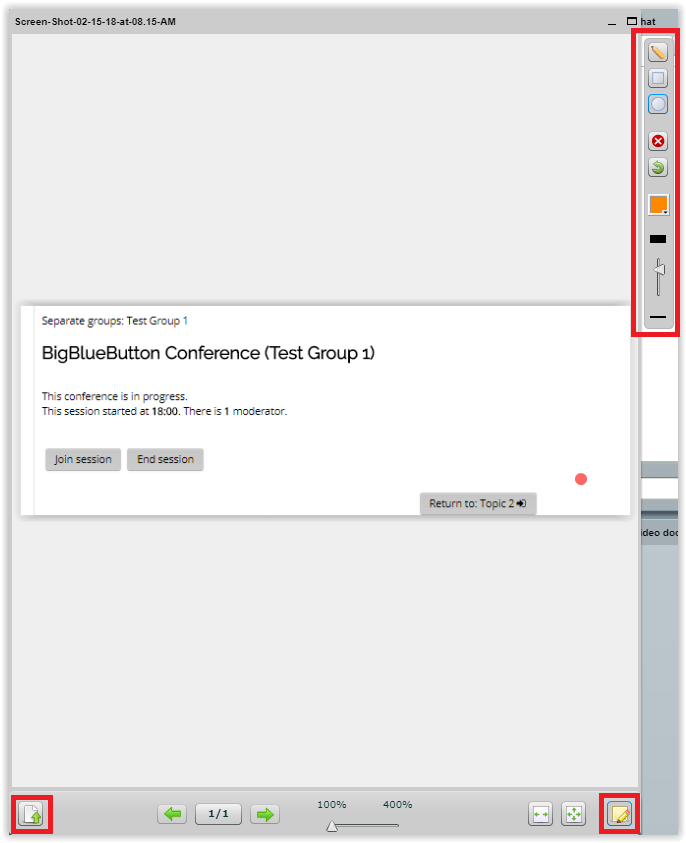 presentation menu in bigbluebutton