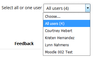 Select users in student gradebook