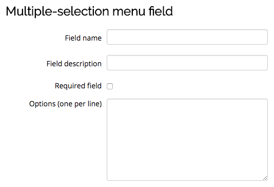 Multiple-selection menu field settings