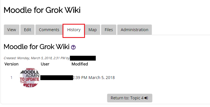wiki history tab
