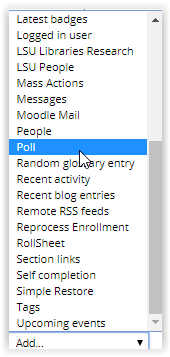 adding a poll block to moodle