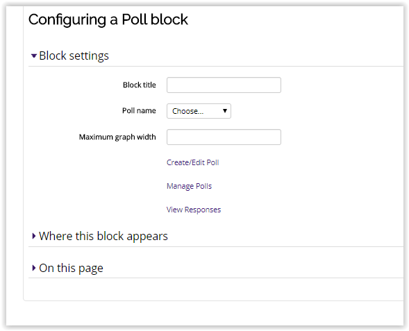 configuring a poll block.