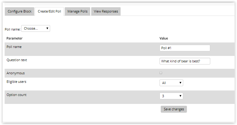 adding poll question to block