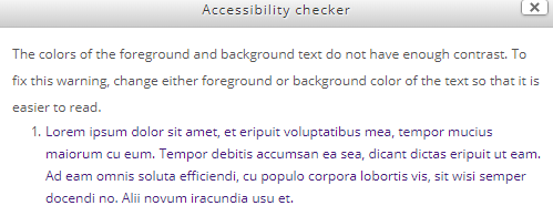 font color error message