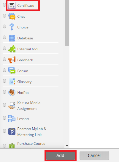 Certificate Button