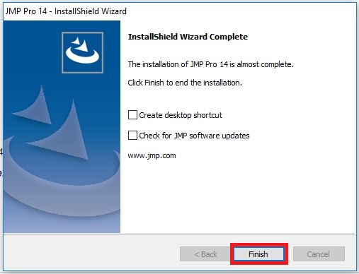 InstallShield Wizard pop-up with Finish selected