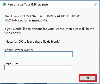 Personalize dialog box