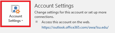 The account settings button