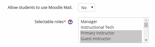 moodle mail configuration settings