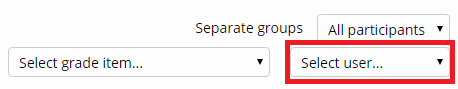 Select user button is highlighted