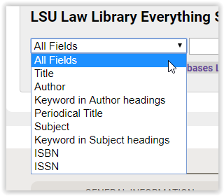 what'd you'd like to search for in the LSU catalog