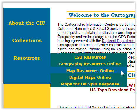 cartographic info center resources tab