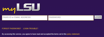 myLSU sign in page