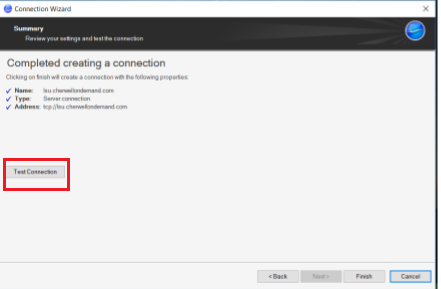 connection test of server on cherwell
