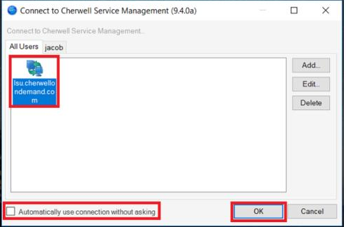 automatic use of connection allowance in cherwell