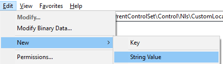 regedit string value