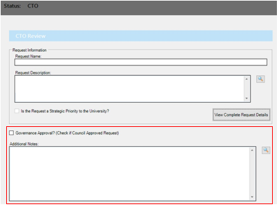 CTO view with notes and approval check highlighted